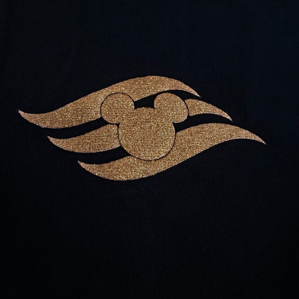 Disney Cruise Line Spirit Jersey Navy Blue Rose Gold Glitter Mickey Logo XS - Picture 5 of 10